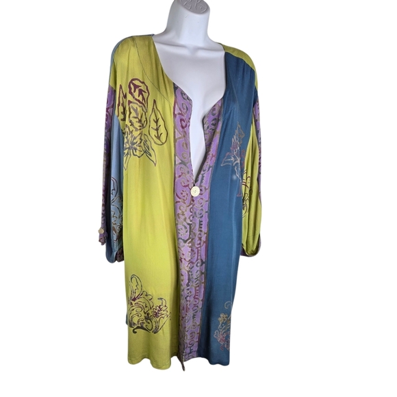 Soft Surroundings Batik Print Artsy Beachy Duster Kimono - Picture 1 of 9
